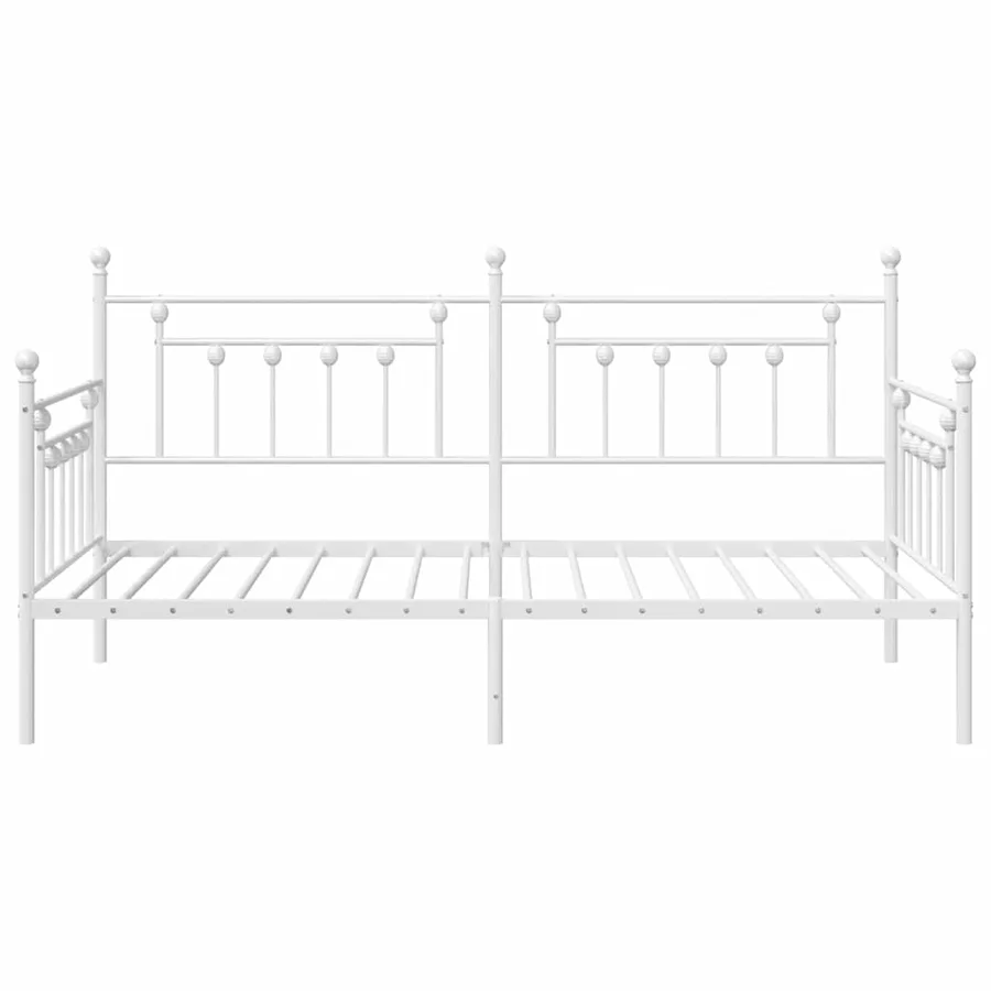 Cadre de lit de jour Blanc 100 x 190 cm Acier - 5