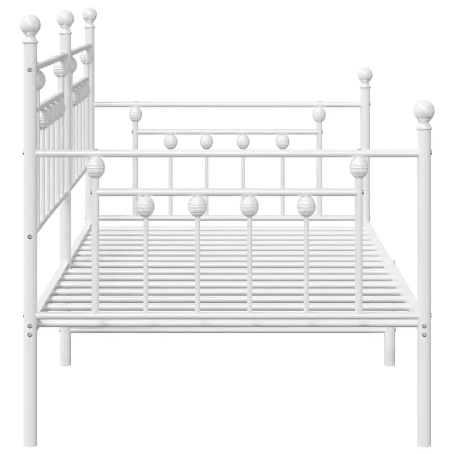 Cadre de lit de jour Blanc 100 x 190 cm Acier - 6