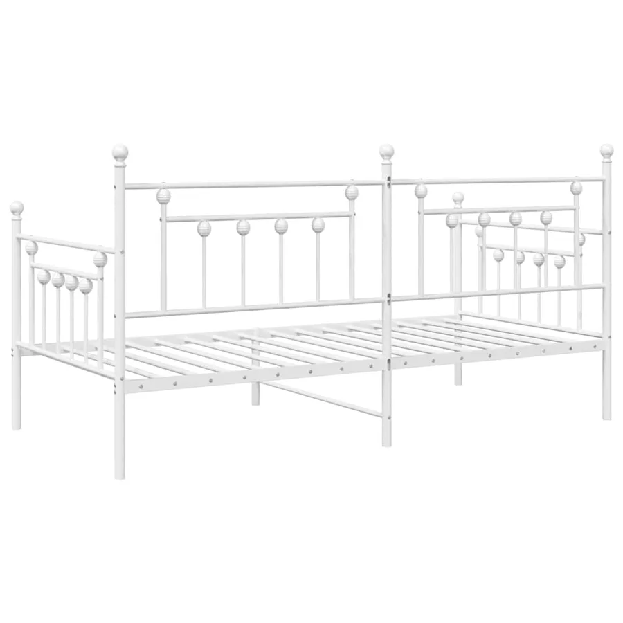 Cadre de lit de jour Blanc 100 x 190 cm Acier - 7