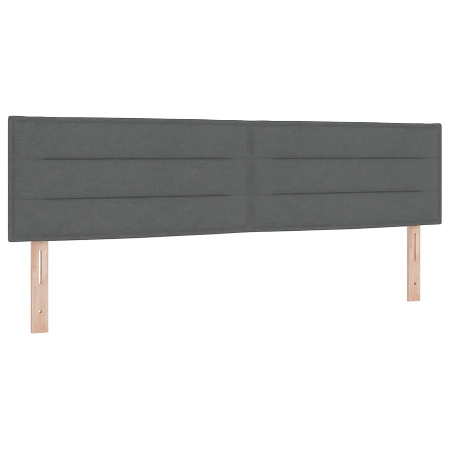 Lit à ressorts avec tête de lit Gris foncé 200 x 180 cm tissu - 5