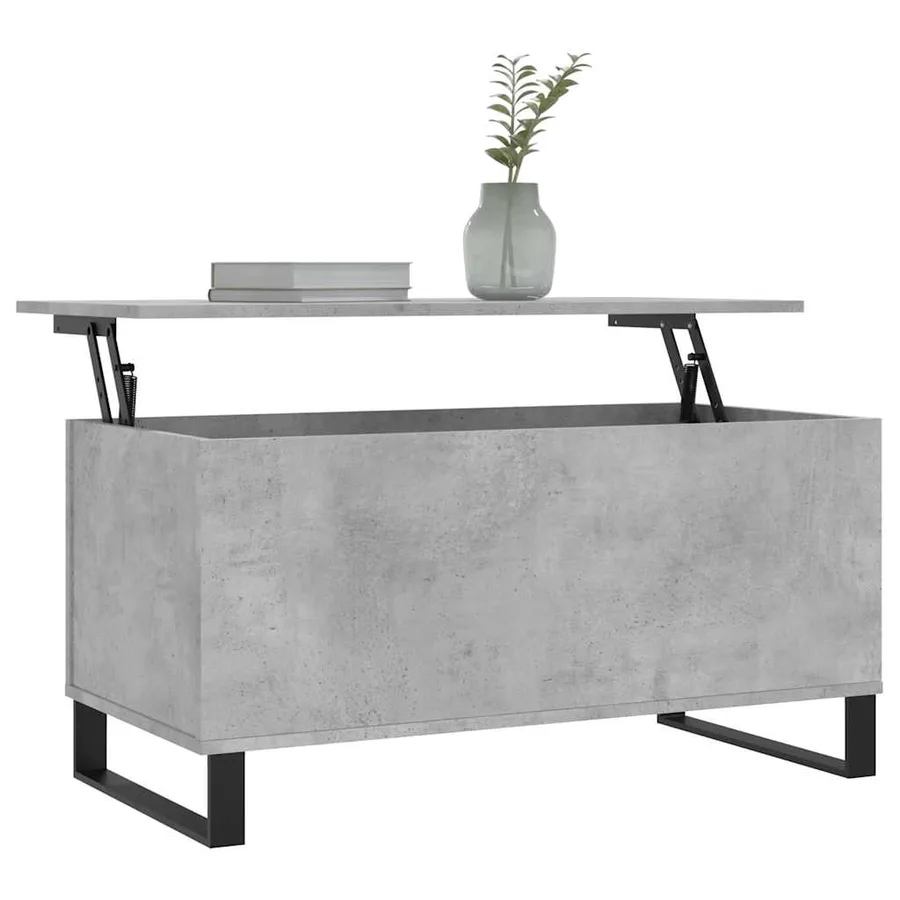 Table basse Gris béton 90x44,5x45 cm Bois d'ingénierie - 3