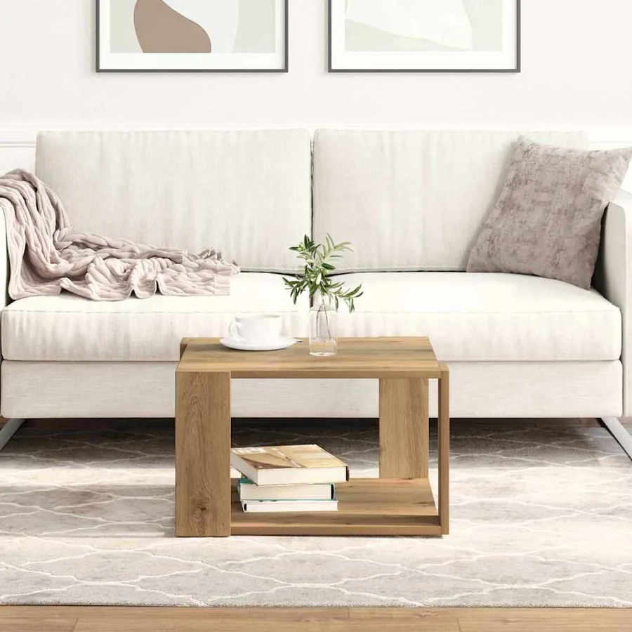 Table basse Chêne artisanal 51,5 x 51,5 x 30 cm