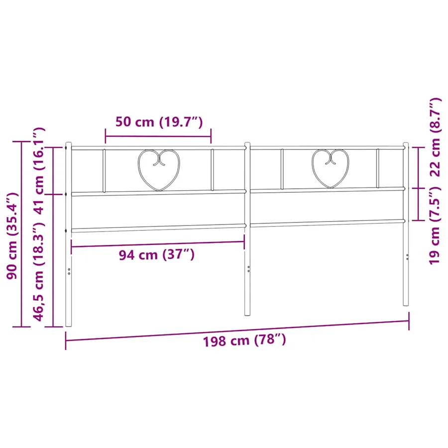 Tête de lit de remplacement métal blanc 193 cm - 7