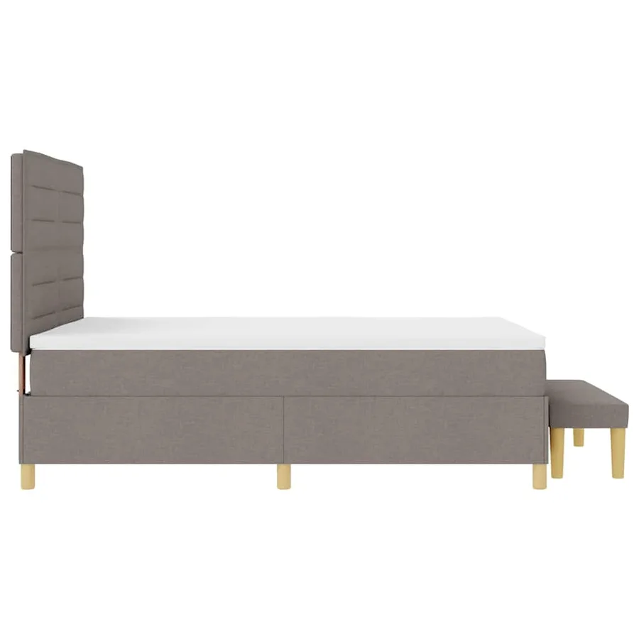 Lit à ressorts avec tête de lit Taupe 190 x 140 cm tissu - 9