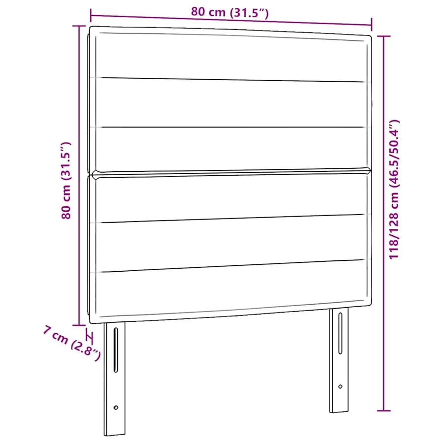 Tête de lit Bleu 80 cm tissu - 9