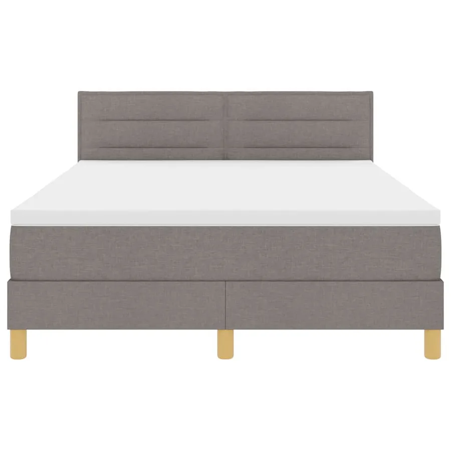 Lit à ressorts avec coussin Taupe 140 x 190 cm tissu - 7