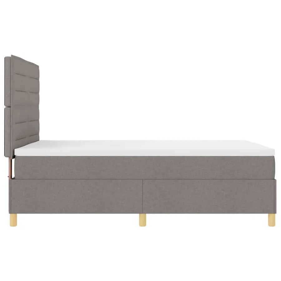 Lit à ressort LED avec matelas Taupe 140 x 200 cm tissu - 9