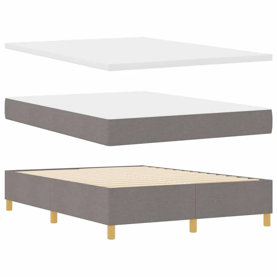 Lit à ressorts avec matelas Taupe 140 x 190 cm tissu - 5