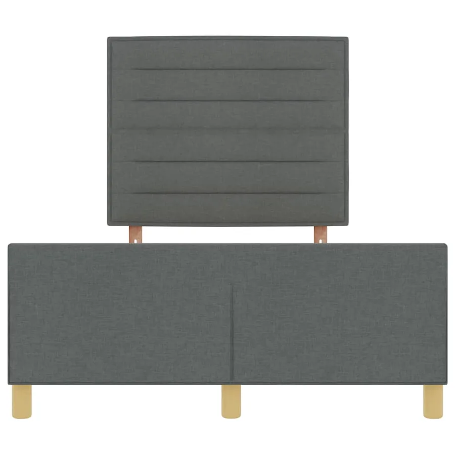 Cadre de lit avec tête de lit Gris foncé 140 x 200 cm tissu - 7