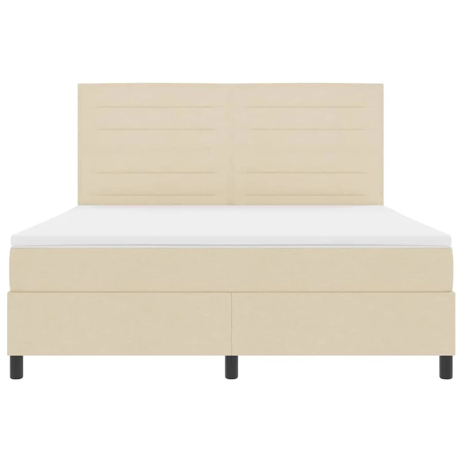 Lit à ressorts avec matelas Crème 180 x 200 cm tissu - 7