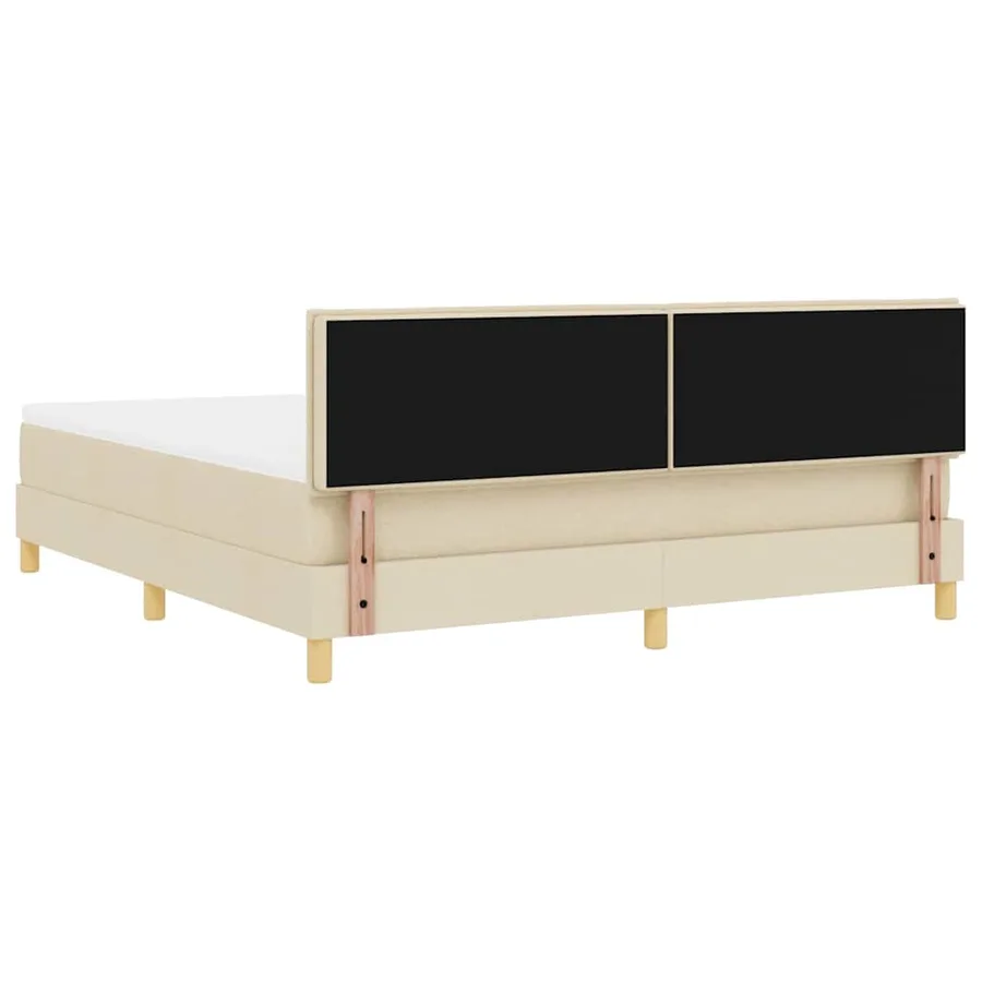 Lit à ressort LED avec bandes LED Crème 180 x 200 cm tissu - 8