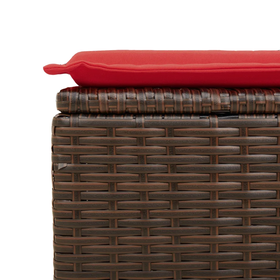 Tabouret de Jardin Marron 55 x 55 x 37 cm polyrotin - 7