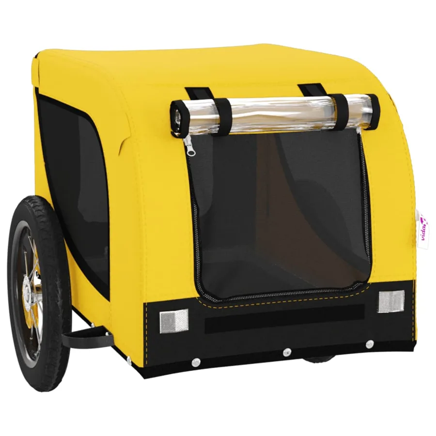 Remorque de vélo pour animaux de compagnie jaune et noir - 4