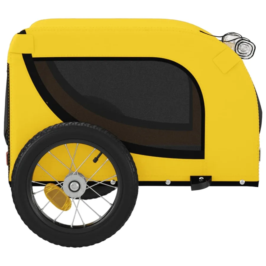 Remorque de vélo pour animaux de compagnie jaune et noir - 6