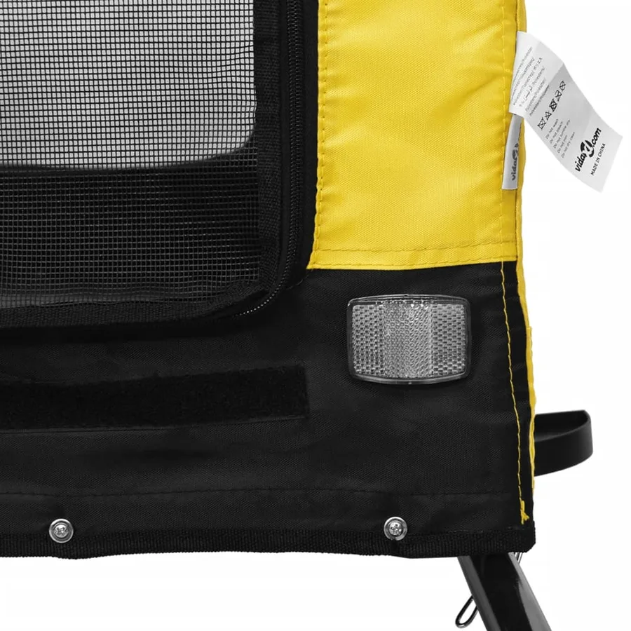 Remorque de vélo pour animaux de compagnie jaune et noir - 8