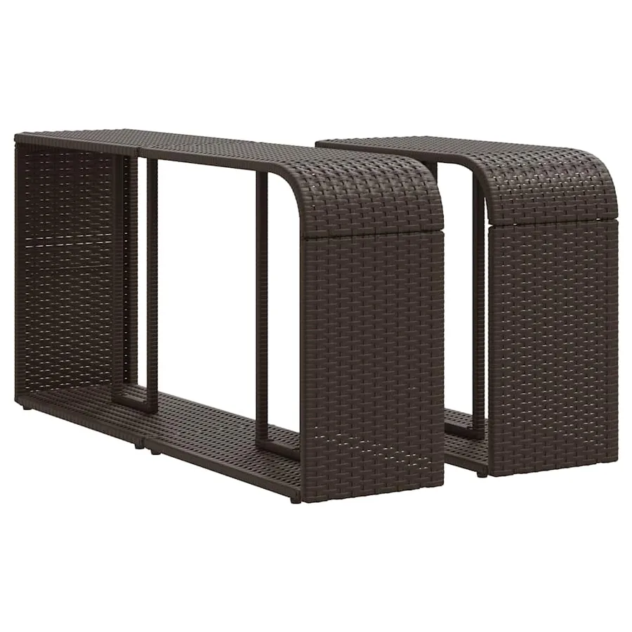 Ensemble de canapé de jardin 11 pcs avec coussins marron résine tressée - 4