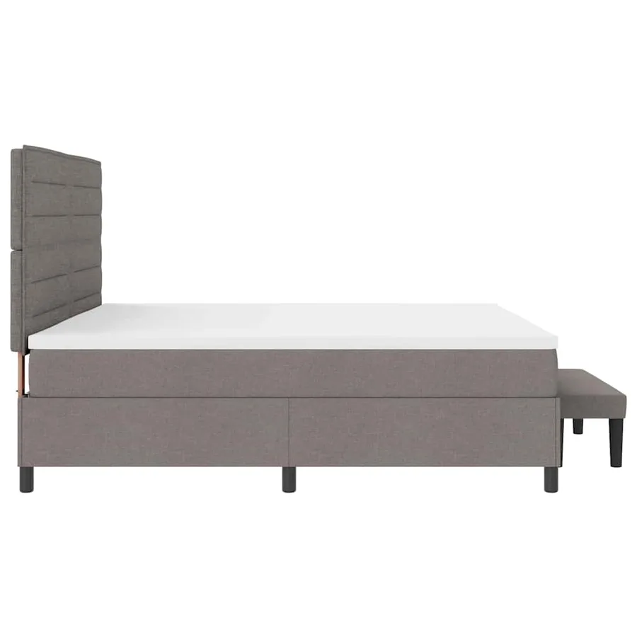 Lit à ressorts avec tête de lit Taupe 200 x 200 cm tissu - 9