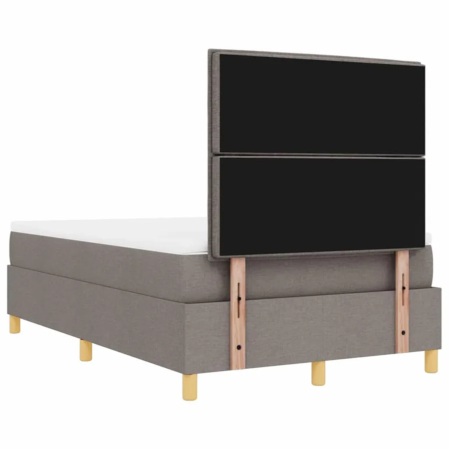Lit à ressorts avec tête de lit Taupe 200 x 120 cm tissu - 10