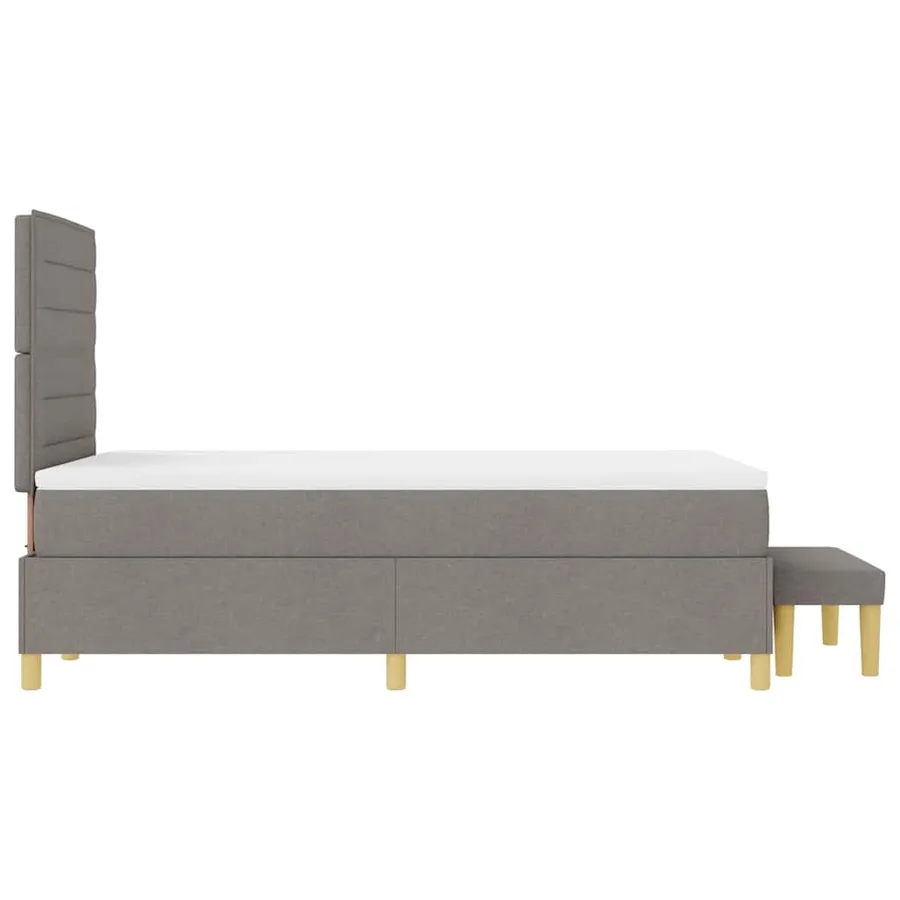 Lit à ressorts avec tête de lit Taupe 200 x 120 cm tissu - 9