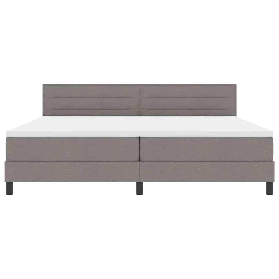 Lit à ressorts avec coussin Taupe 200 x 200 cm tissu - 7