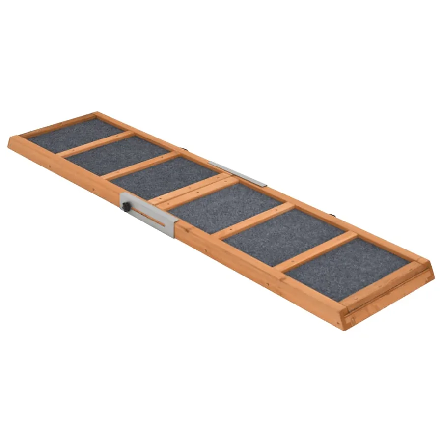 Rampe pour chiens gris 120x30 cm bois de sapin solide - 2