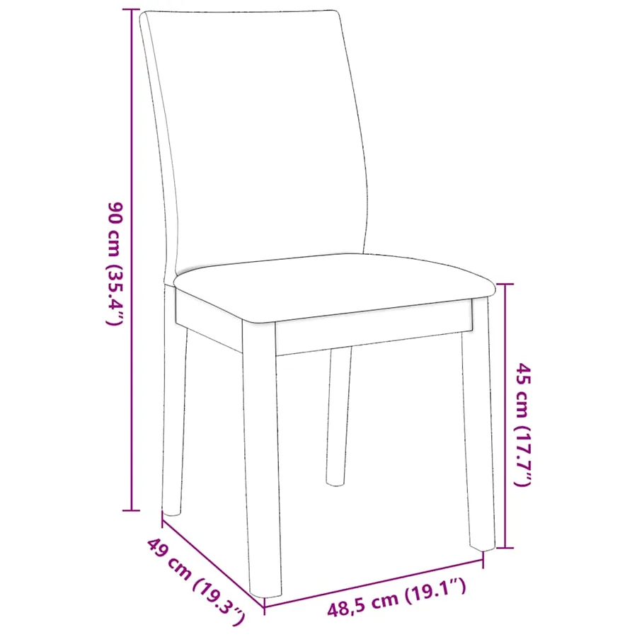 Chaises à manger coussins 2 pcs blanc bois massif caoutchouc - 11