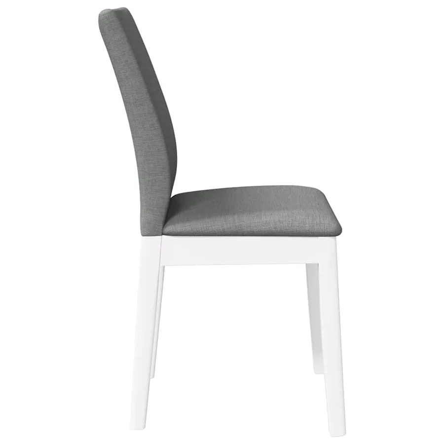 Chaises à manger coussins 2 pcs blanc bois massif caoutchouc - 6