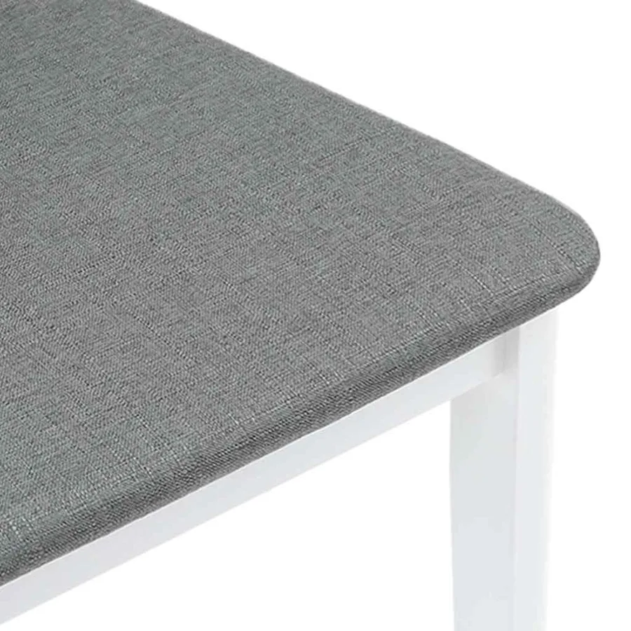 Chaises à manger coussins 2 pcs blanc bois massif caoutchouc - 8