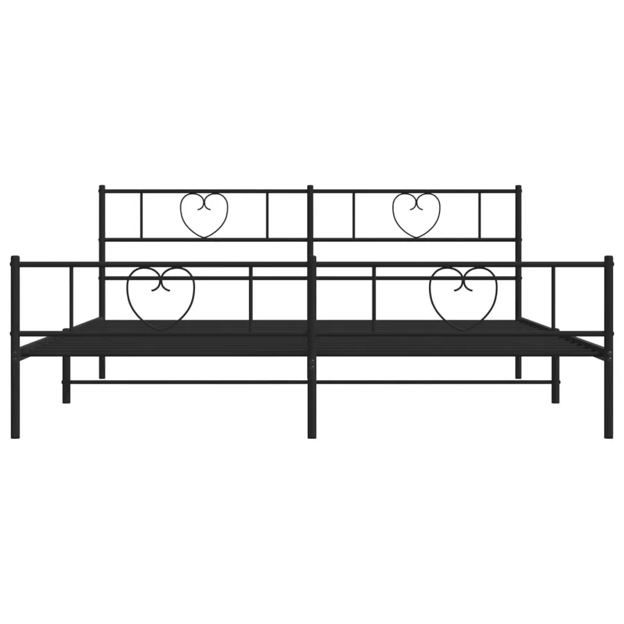 Cadre de lit métal sans matelas avec pied de lit noir 180x200cm - 5