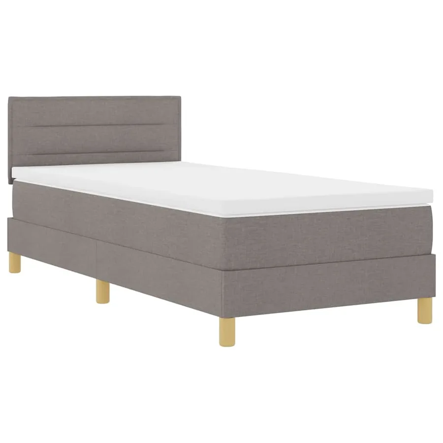 Lit à ressorts avec coussin Taupe 80 x 200 cm tissu - 4