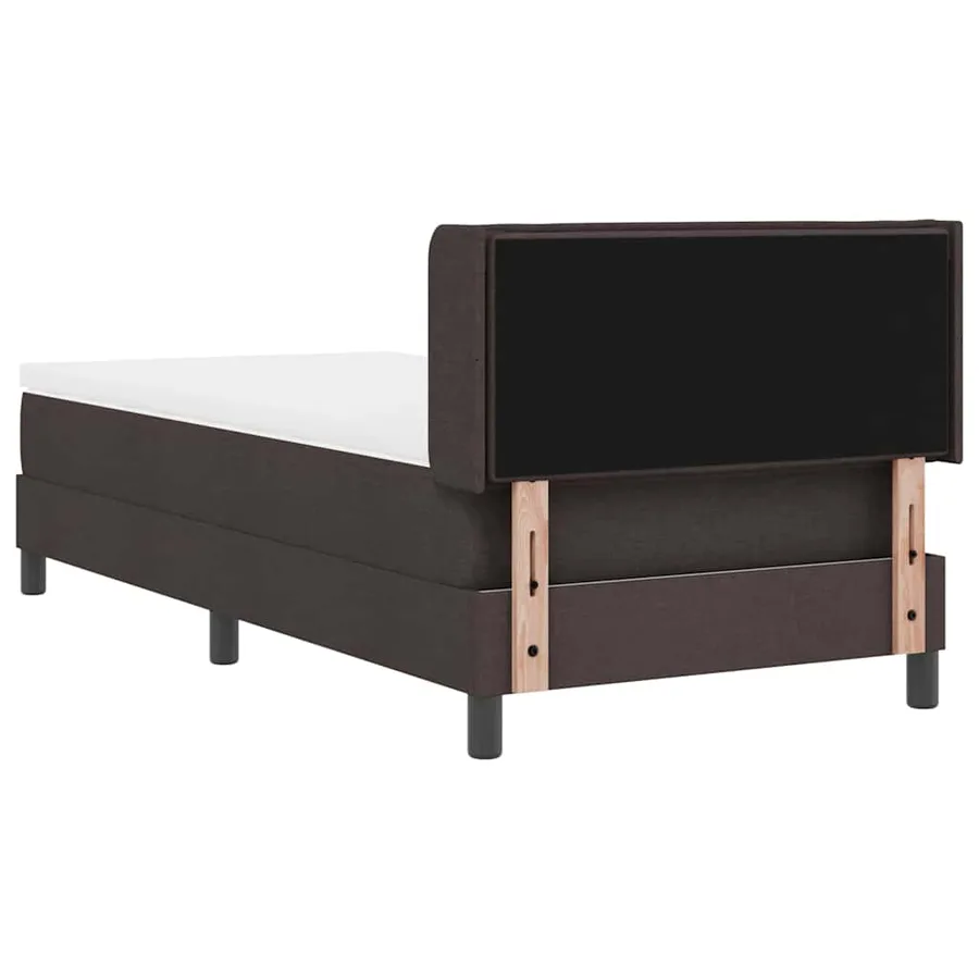 Lit à ressorts avec tête de lit Marron foncé 200 x 80 cm tissu - 9