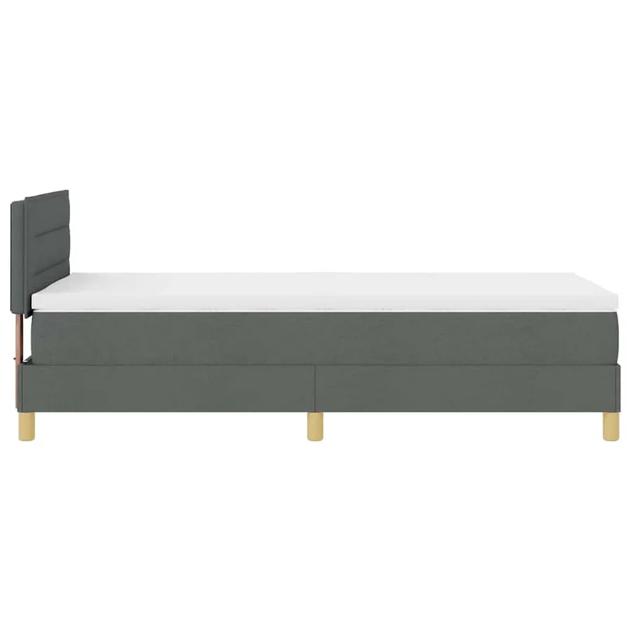 Lit à ressort LED avec coussin Gris foncé 80 x 200 cm tissu - 9