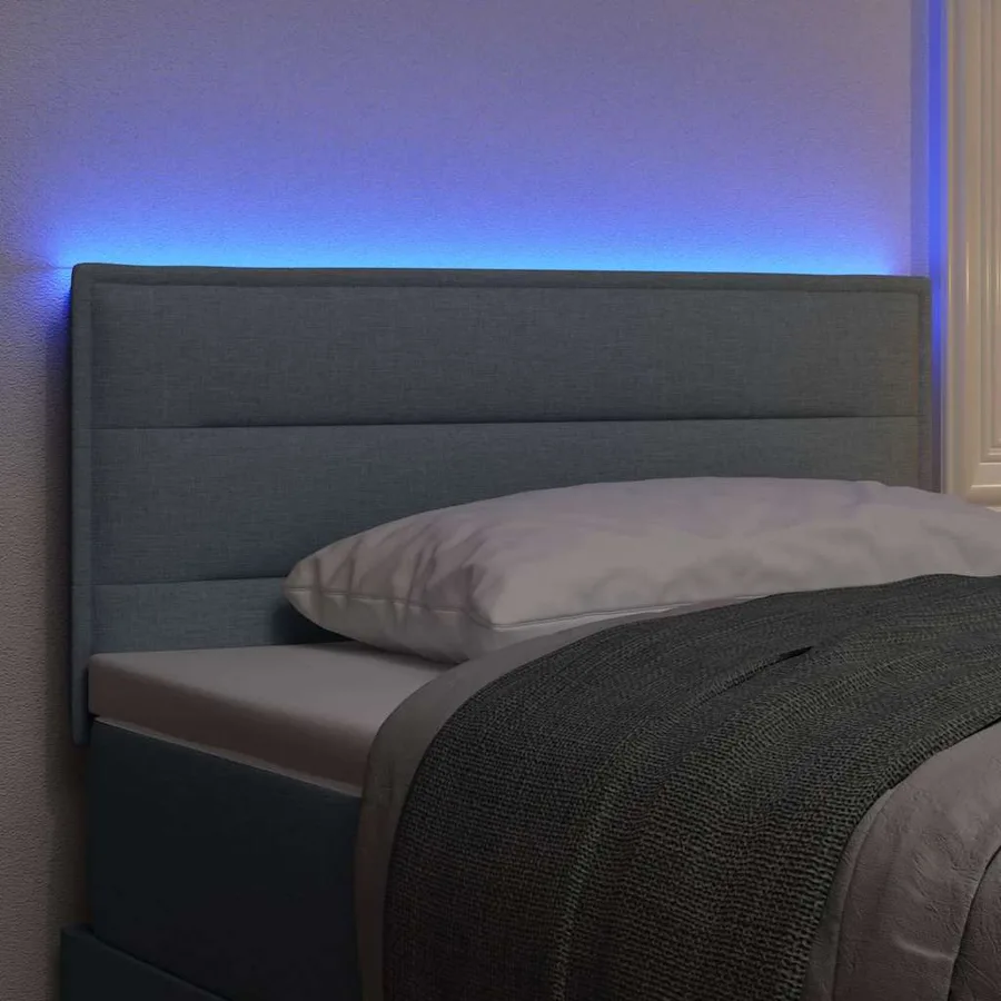 Tête de lit LED avec bandes LED Gris clair 80 cm tissu - 4