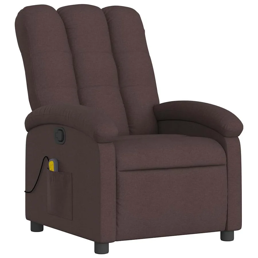 Fauteuil de massage inclinable Marron foncé Tissu - 3
