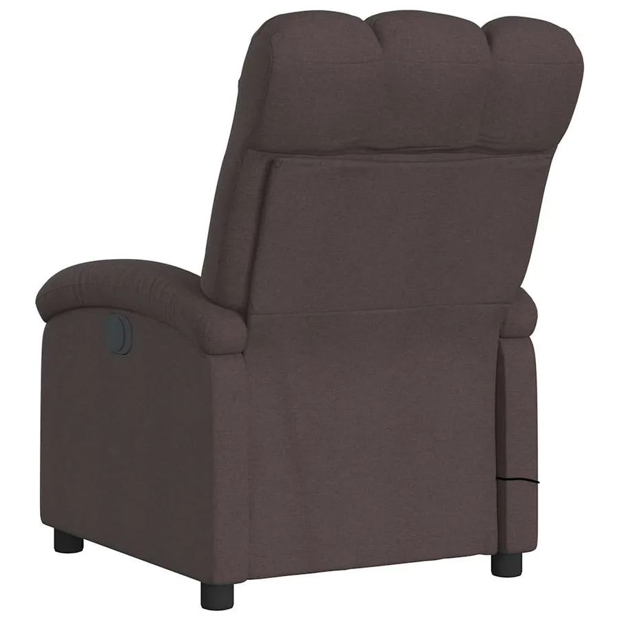 Fauteuil de massage inclinable Marron foncé Tissu - 6