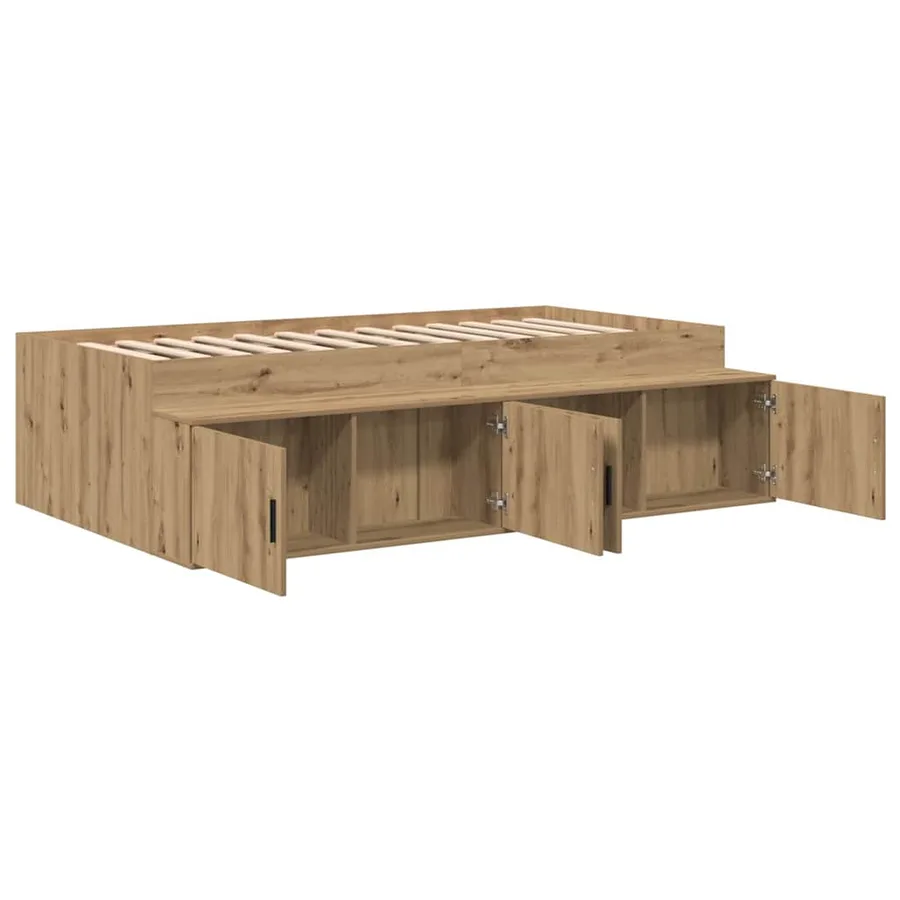 Cadre de lit Chêne artisanal 90 x 200 cm Bois d'ingénierie - 4