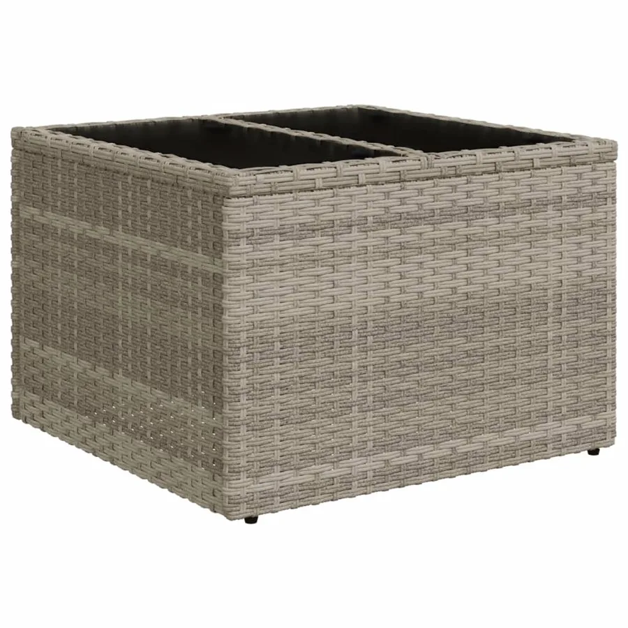 Ensemble de canapé de jardin 10 pcs avec coussins gris résine tressée - 7