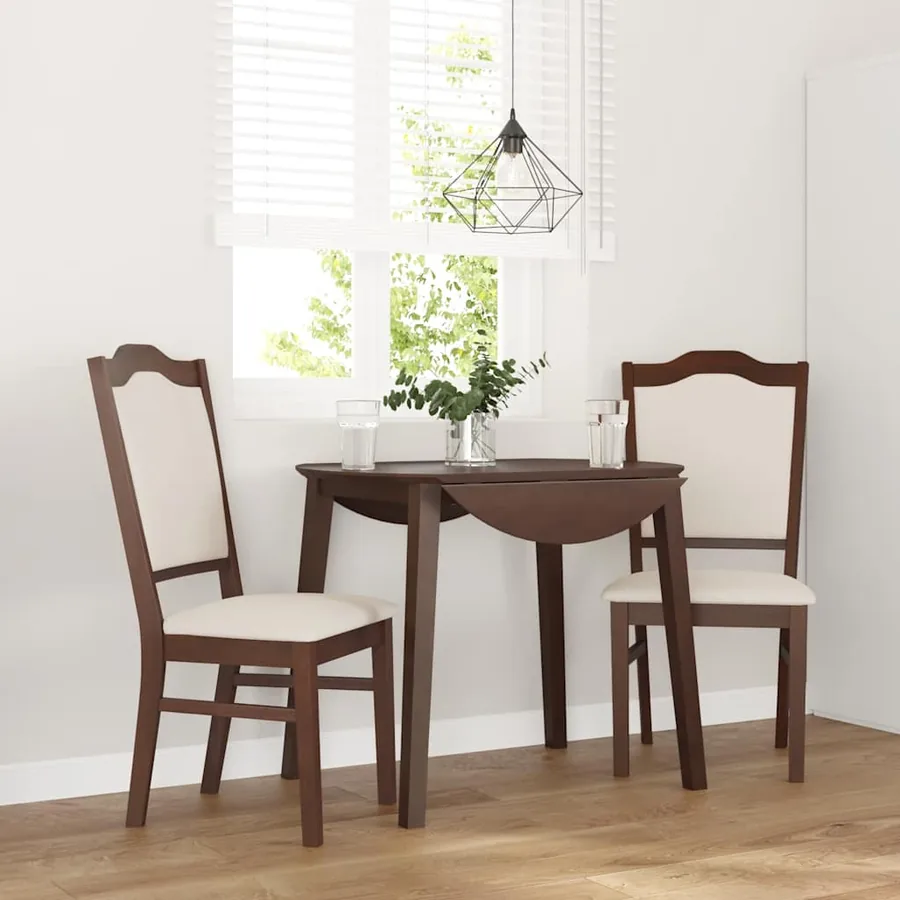 Chaises de salle à manger avec coussins (2 pcs) bois massif marron caoutchouc