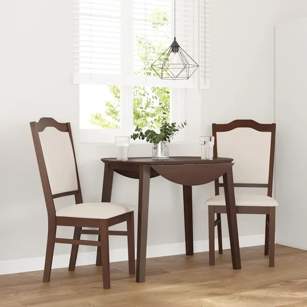 Chaises de salle à manger avec coussins (2 pcs) bois massif marron caoutchouc