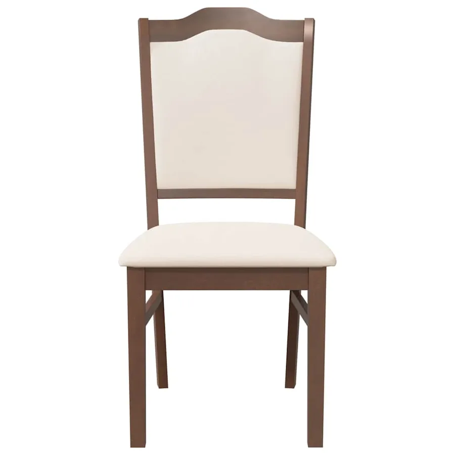 Chaises de salle à manger avec coussins (2 pcs) bois massif marron caoutchouc - 5