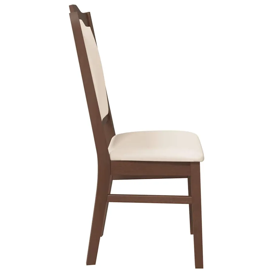 Chaises de salle à manger avec coussins (2 pcs) bois massif marron caoutchouc - 6