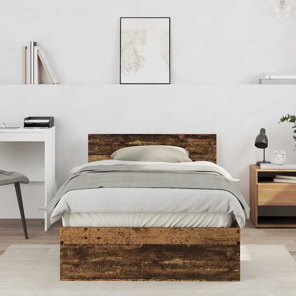 Cadre de lit Bois ancien 203 x 104 x 70 cm Bois d'ingénierie
