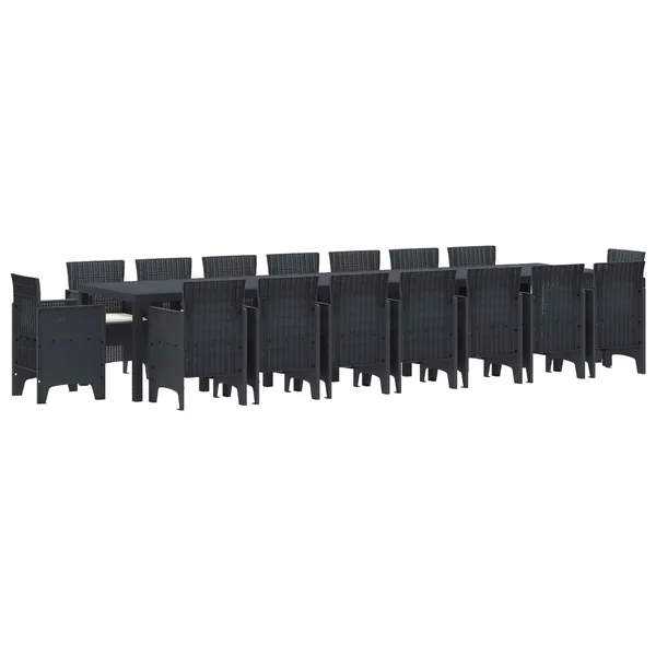 Ensemble de salle à manger de jardin avec coussins 17 pcs