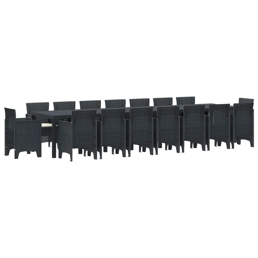 Ensemble de salle à manger de jardin avec coussins 17 pcs - 2