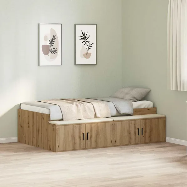 Cadre de lit Chêne artisanal 80 x 200 cm Bois d'ingénierie