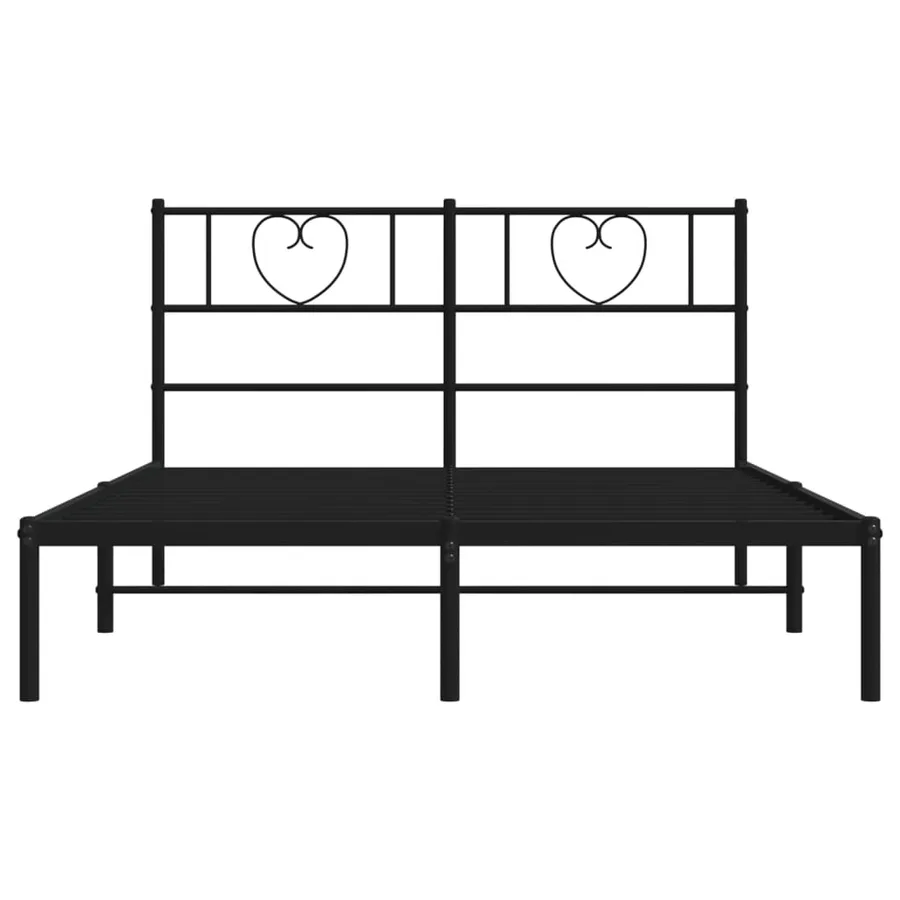Cadre de lit métal sans matelas avec tête de lit noir 140x200cm - 5