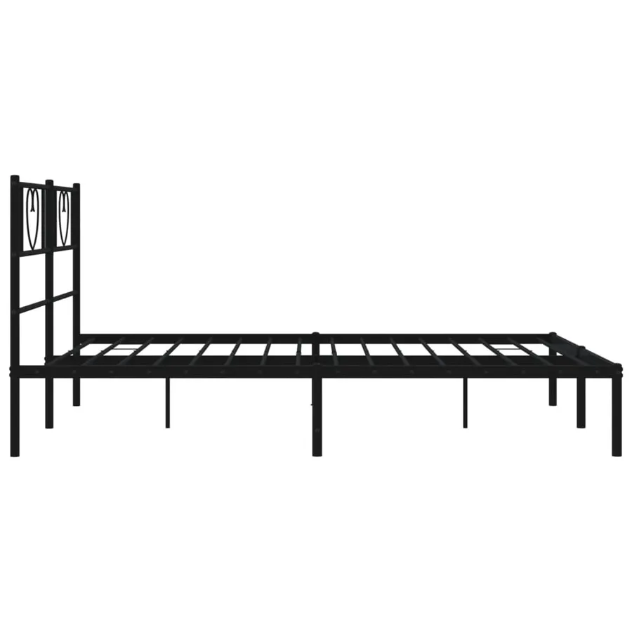 Cadre de lit métal sans matelas avec tête de lit noir 140x200cm - 6