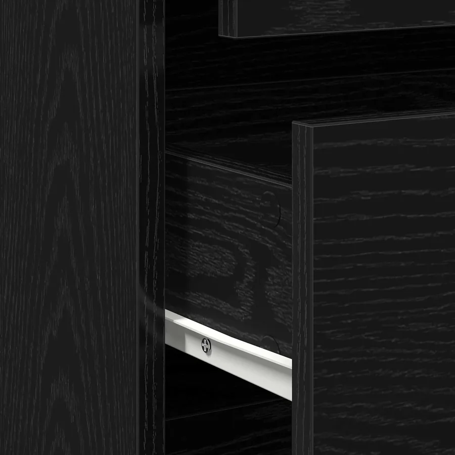 Armoire à tiroirs Noir 80 x 41 x 58 cm Bois d'ingénierie - 10