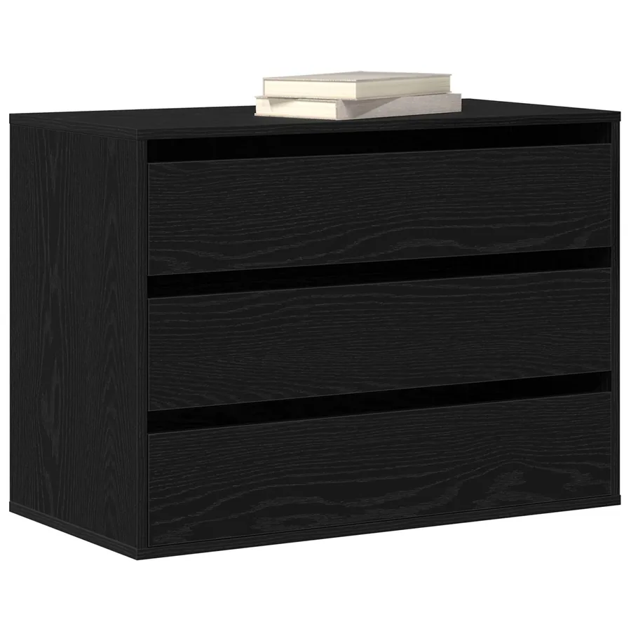 Armoire à tiroirs Noir 80 x 41 x 58 cm Bois d'ingénierie - 3