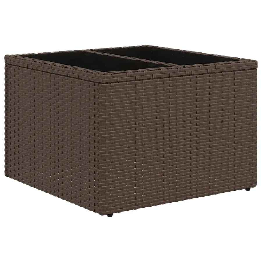 Ensemble de canapé de jardin 9 pcs avec coussins marron résine tressée - 3